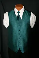 hunter green vest and tie
