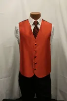 dark orange vest and tie