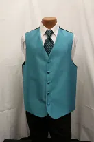teal vest and tie