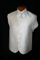 white vest and tie
