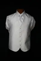 White vest with tie